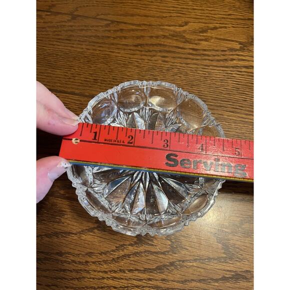 Beautiful Beyer Bleikristall 24% Lead Cut Crystal Round Clear Bowl 4.5” Elegant - Picture 2 of 6